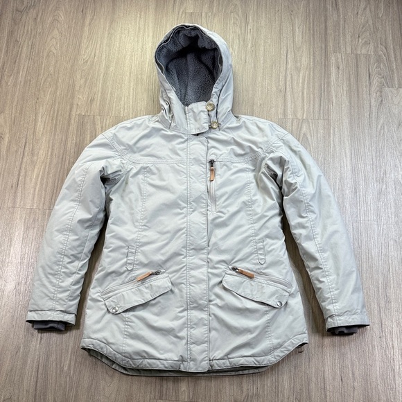 Light Gray Hooded Omni Heat Thermal Columbia Jacket -  Size L - Picture 1 of 9